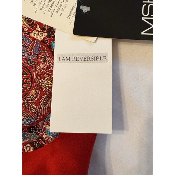 NWT old Stock Asian Chinese Brocade Red Silk reversible Jacket Sz M Old Money - Picture 12 of 13